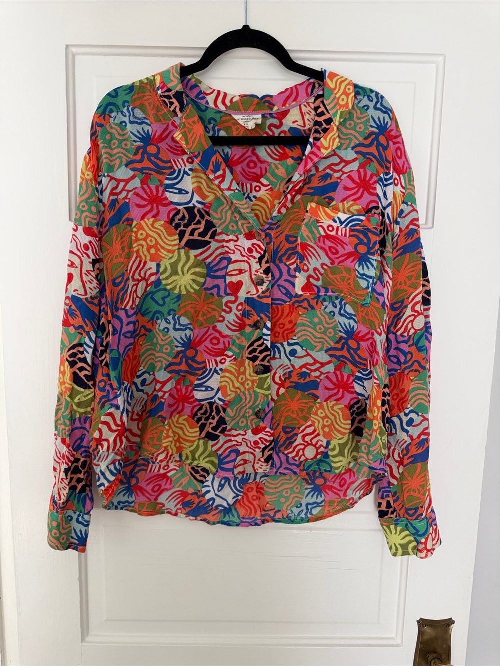 Anthropologie The Art of Anthropologie Meg Fransee Charmer Button-Down Blouse